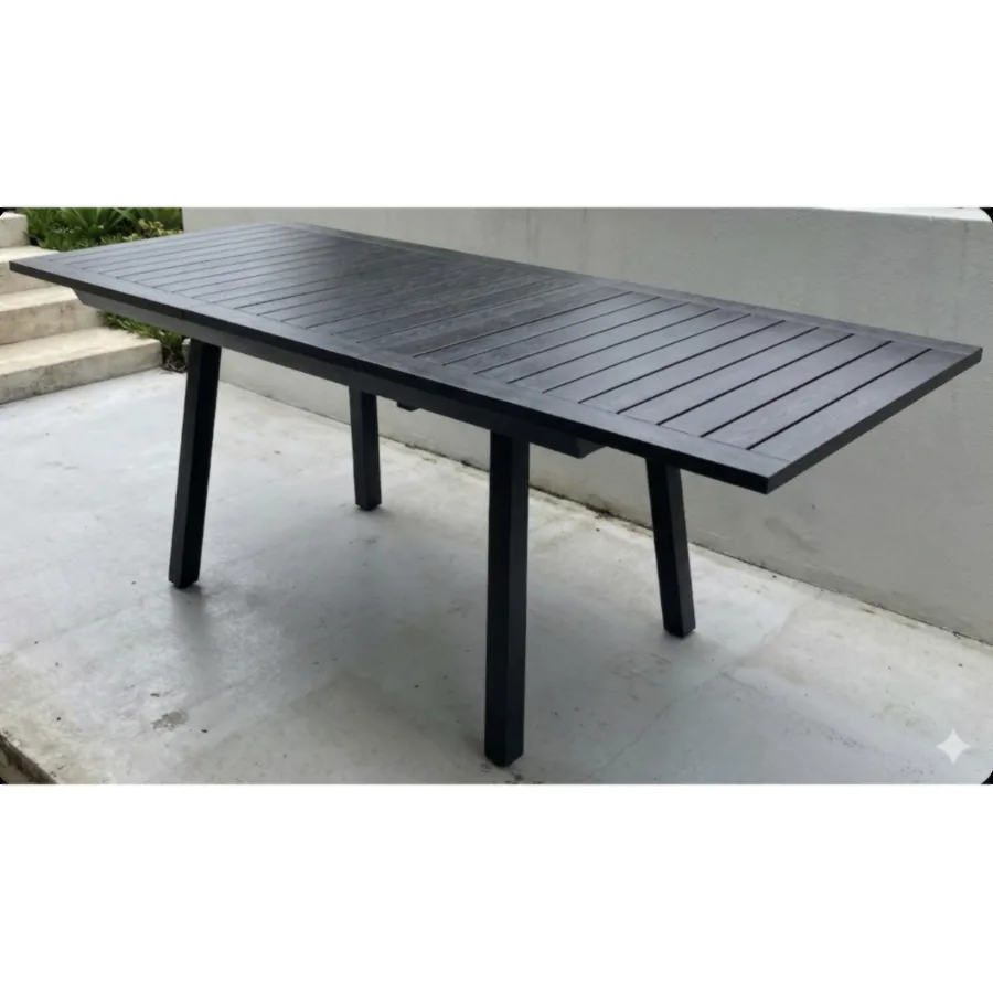 General Extendable Table 160–220 cm – Full Aluminum, Charcoal Gray