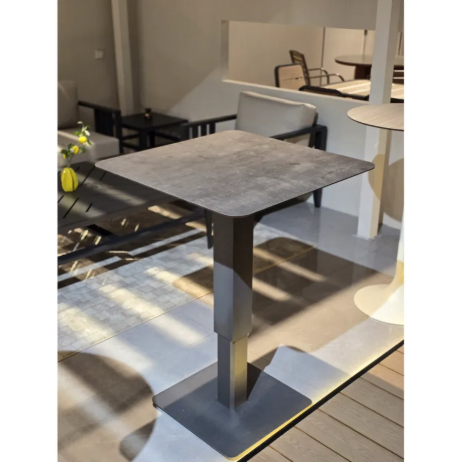 FURMEIZ Hydraulic Adjustable Outdoor Bar Table – Aluminum & HPL
