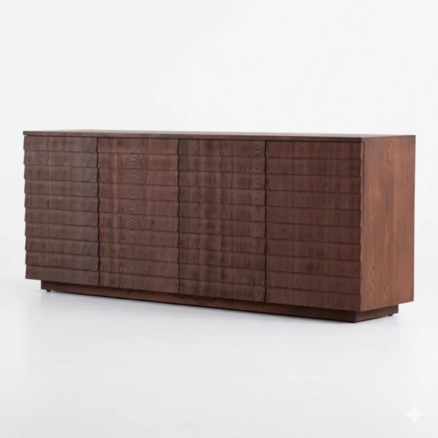 FURMEIZ Textured Wood Sideboard with Modern Elegant Design