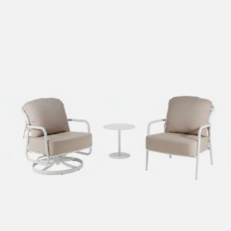 Furmeiz Strap Swivel Rocker Sofa – Cast Aluminum with Sunbrella Cushion