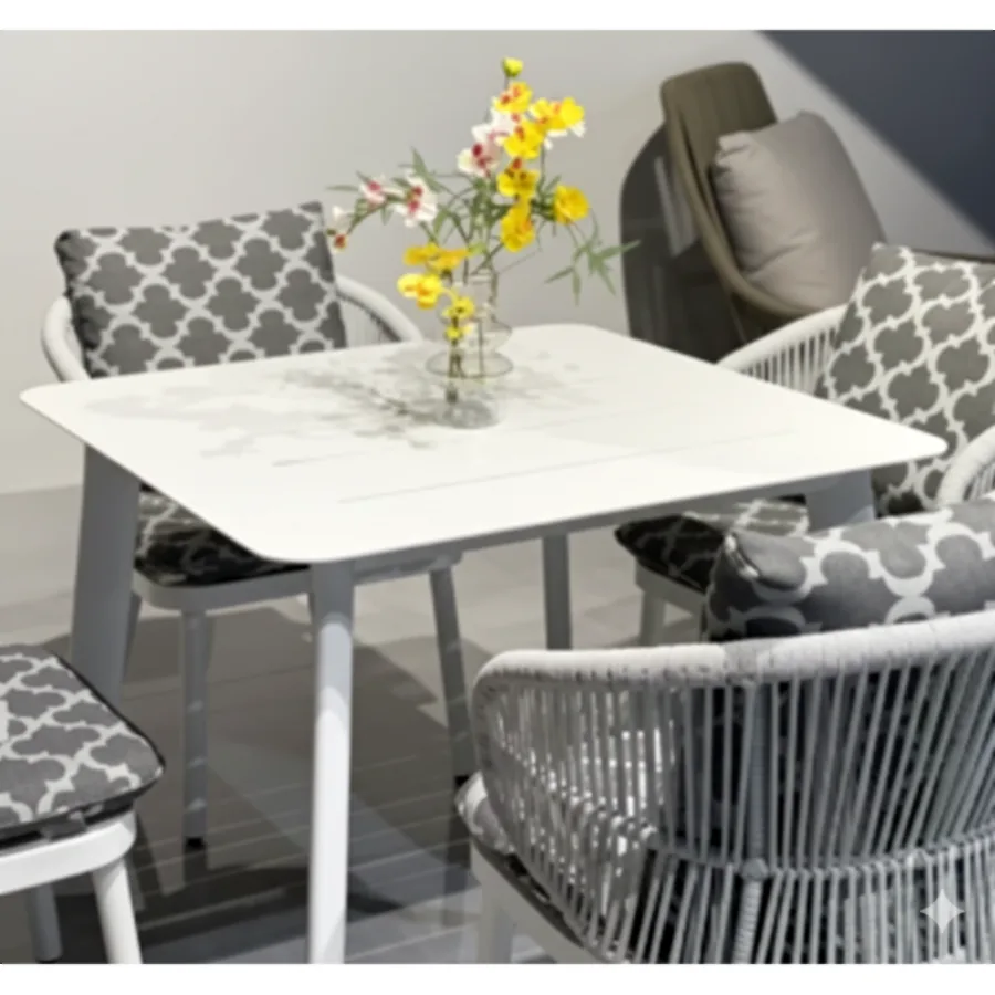 FURMEIZ Square Outdoor Table – Full Aluminum