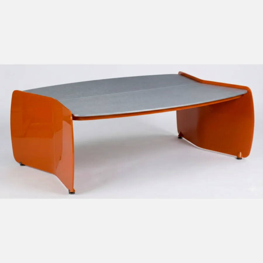 Furmeiz Outdoor Coffee Table – Rock Slab Top & Aluminum Frame