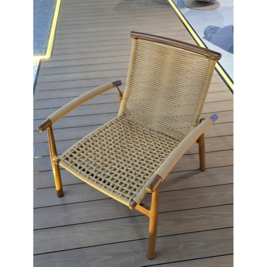 FURMEIZ Wood-Grain Outdoor Single Chair