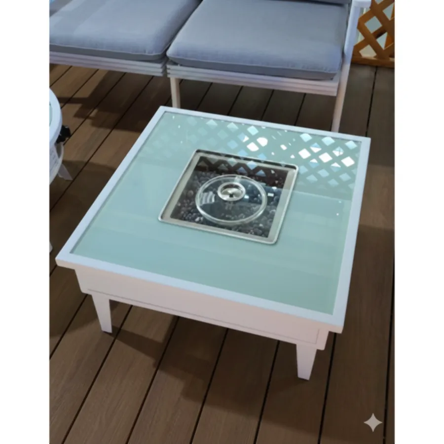 Furmeiz Square Coffee Table – Aluminum Frame