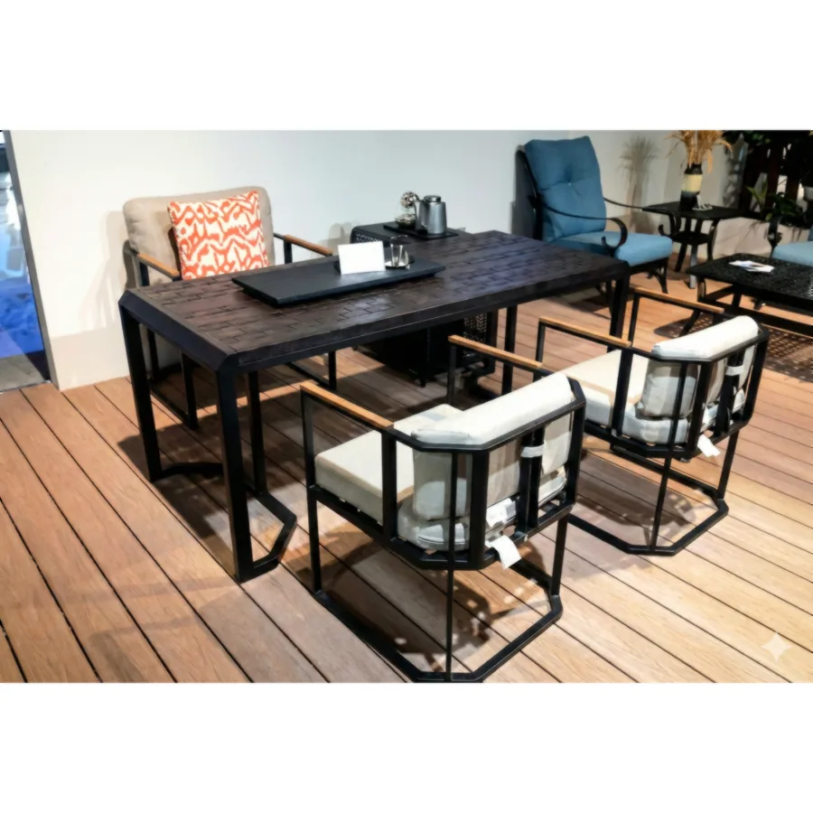 Furmeiz 180cm Rectangular Aluminum Dining Table