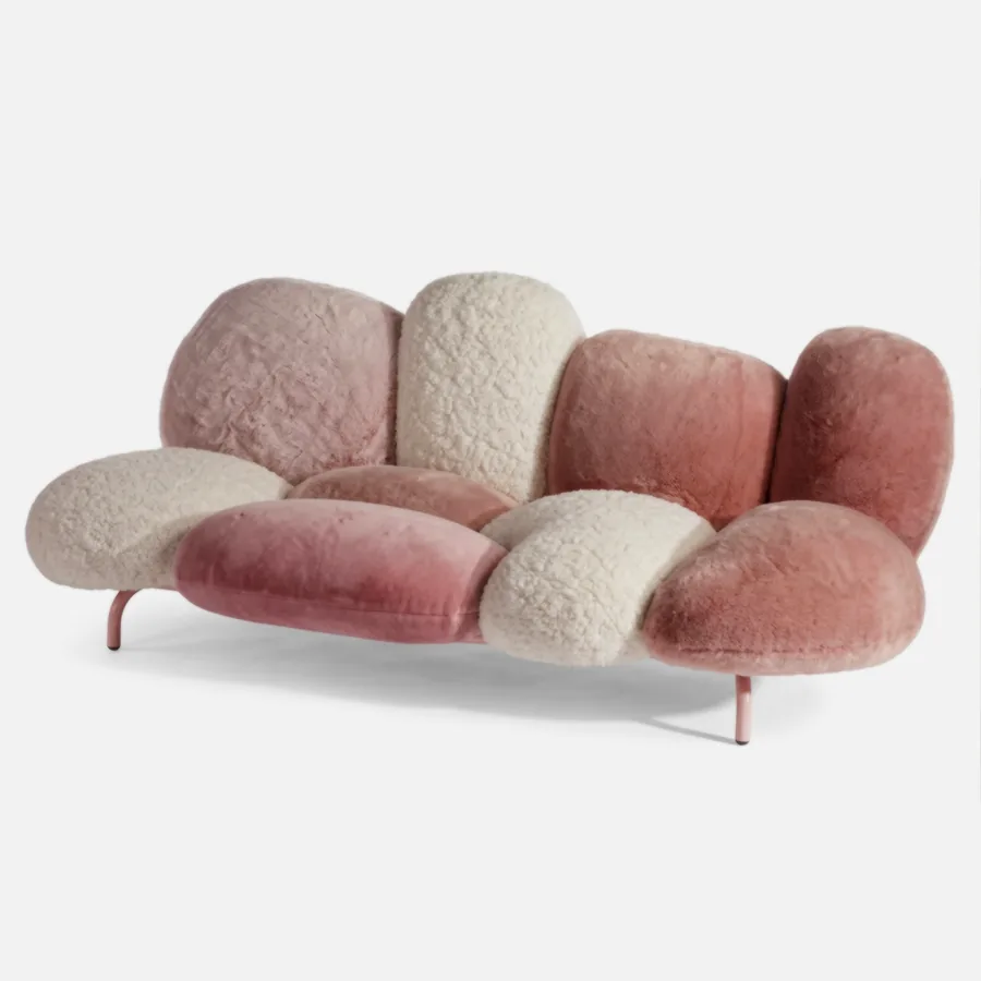 FURMEIZ Petal Back Fabric Sofa