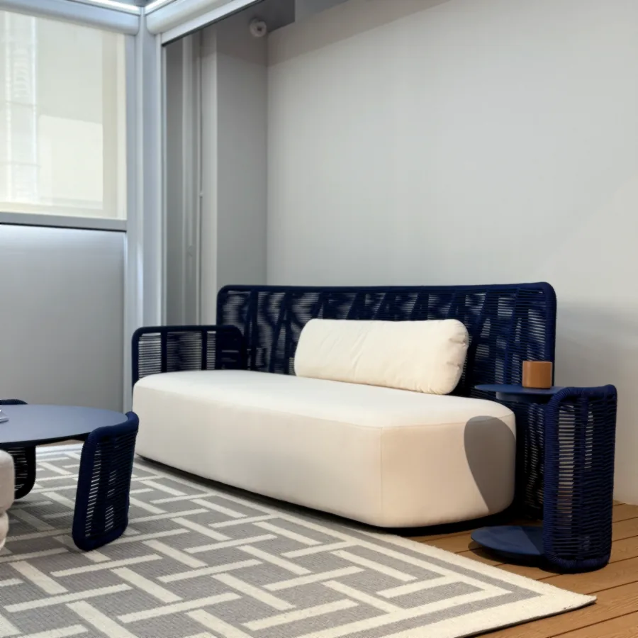 FURMEIZ Outdoor 3-Seater Sofa – Rope & Quick-Dry Foam