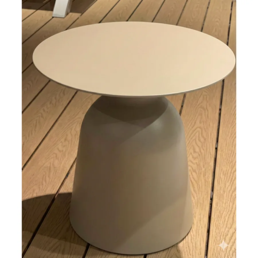 “Furmeiz” Round Aluminum Side Table – Modern Chunky Design