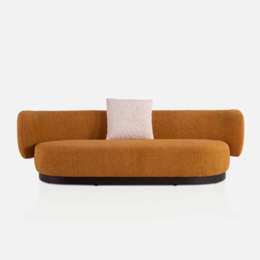 FURMEIZ Luxury 3-Seater Fabric Sofa – Modern Minimal Design (Golden Wheat Edition)
