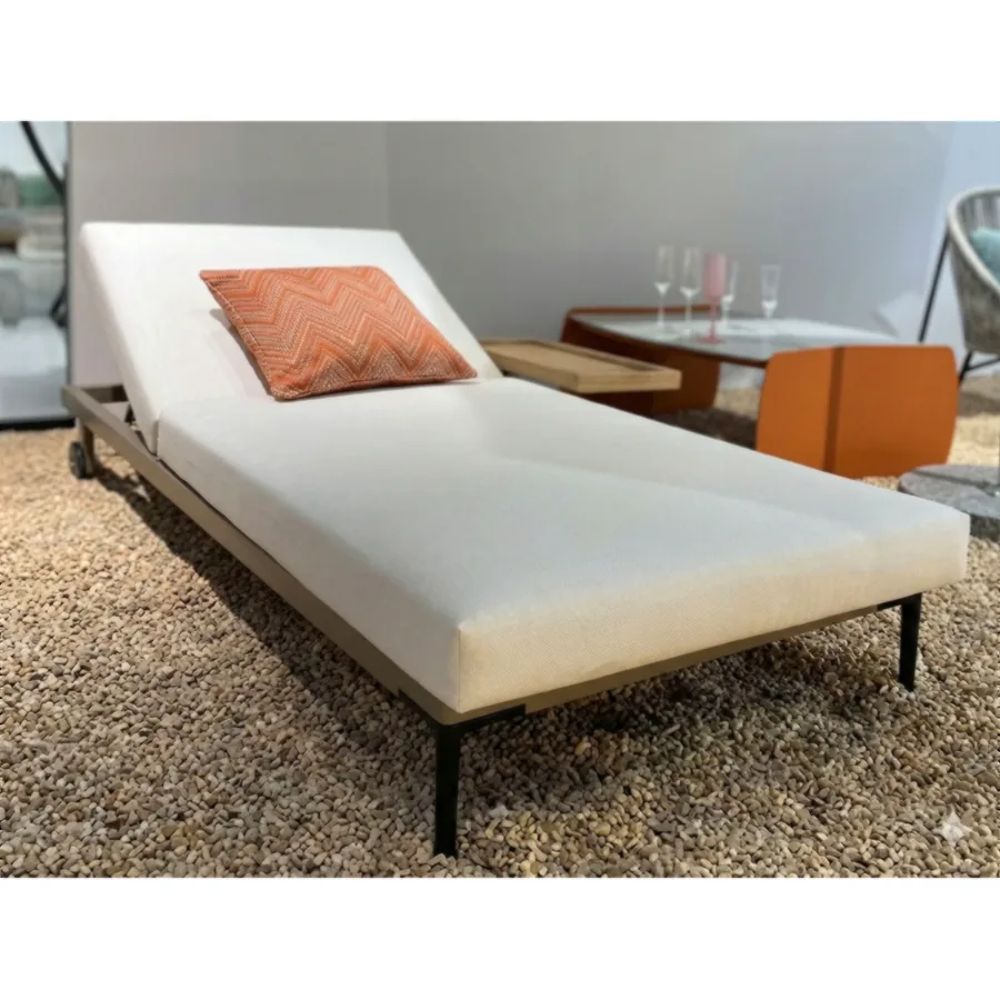 Furmeiz Lounge Chaise with Integrated Side Shelf
