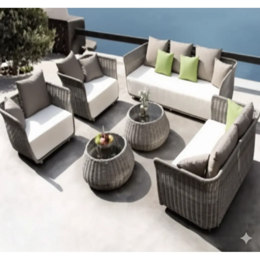 Furmeiz Single Sofa – Aluminum Frame with Solid Rope Weaving