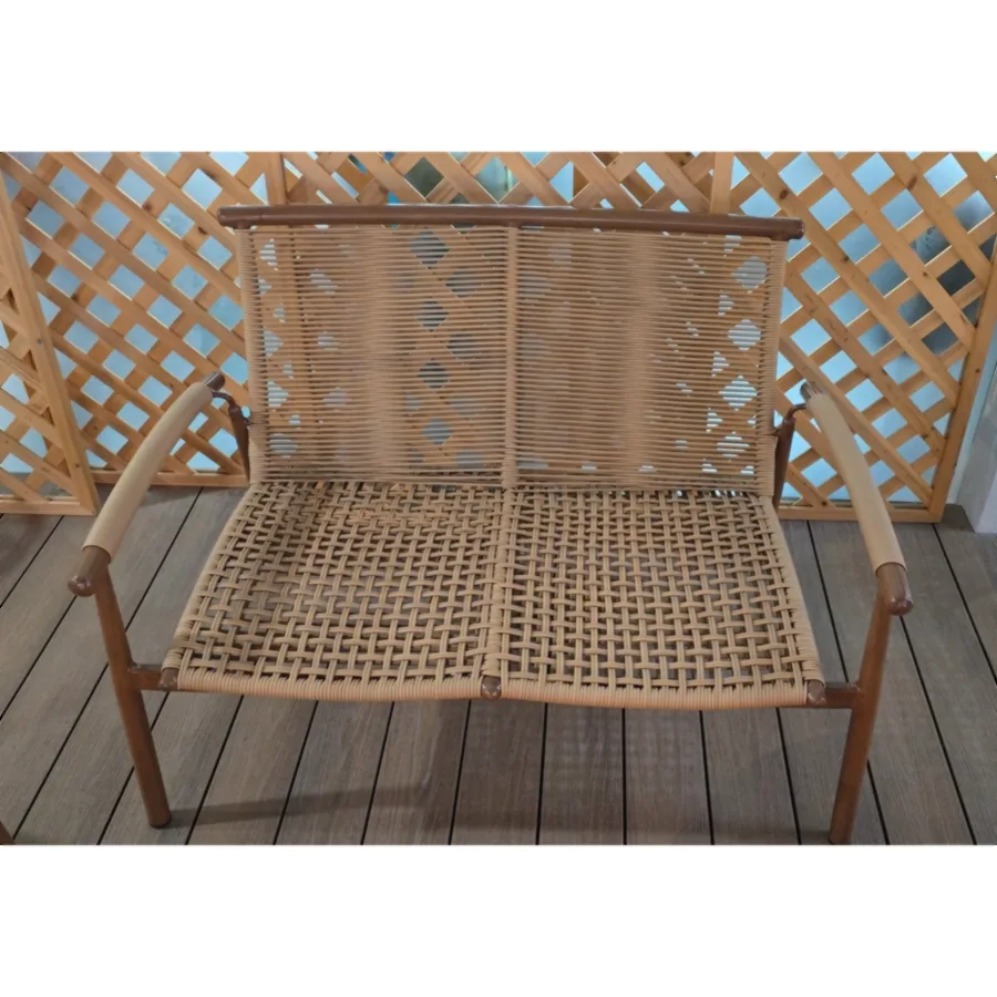 Furmeiz 2-Seater Sofa – Aluminum & PE Wicker