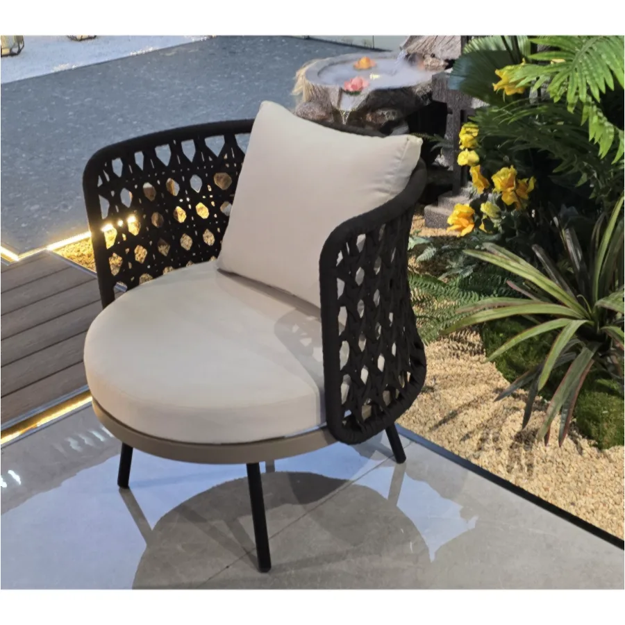 FURMEIZ Outdoor Lounge Sofa with Woven Rope