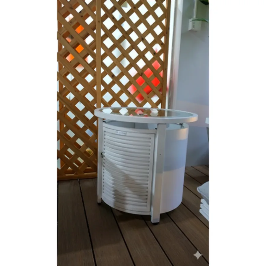 Furmeiz Round Side Table – Aluminum Frame
