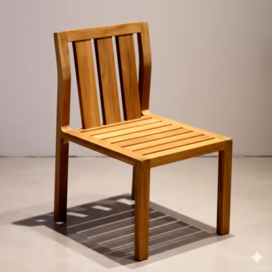 Furmeiz Burmese Teak Dining Chair – Natural Unfinished Finish