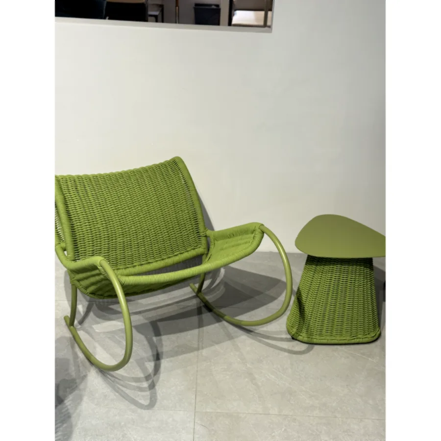 FURMEIZ Outdoor Rocking Chair – Aluminum Alloy & Outdoor Rope