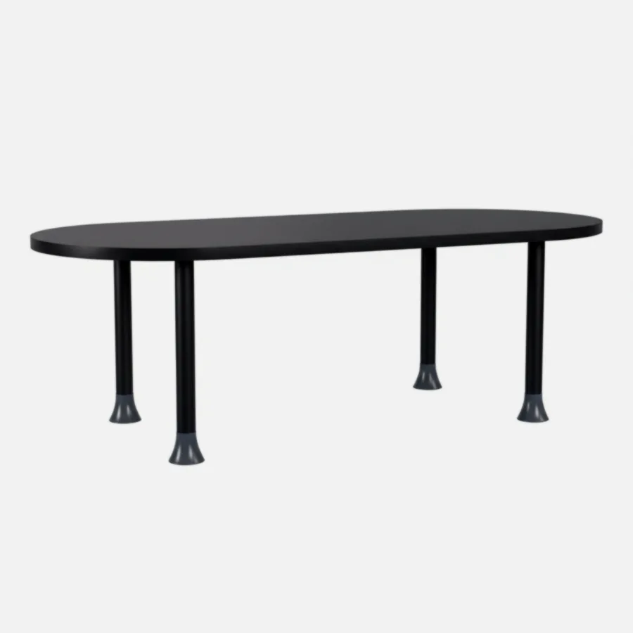 Furmeiz Rectangular Outdoor Table – Aluminum Frame with Black Sand Finish