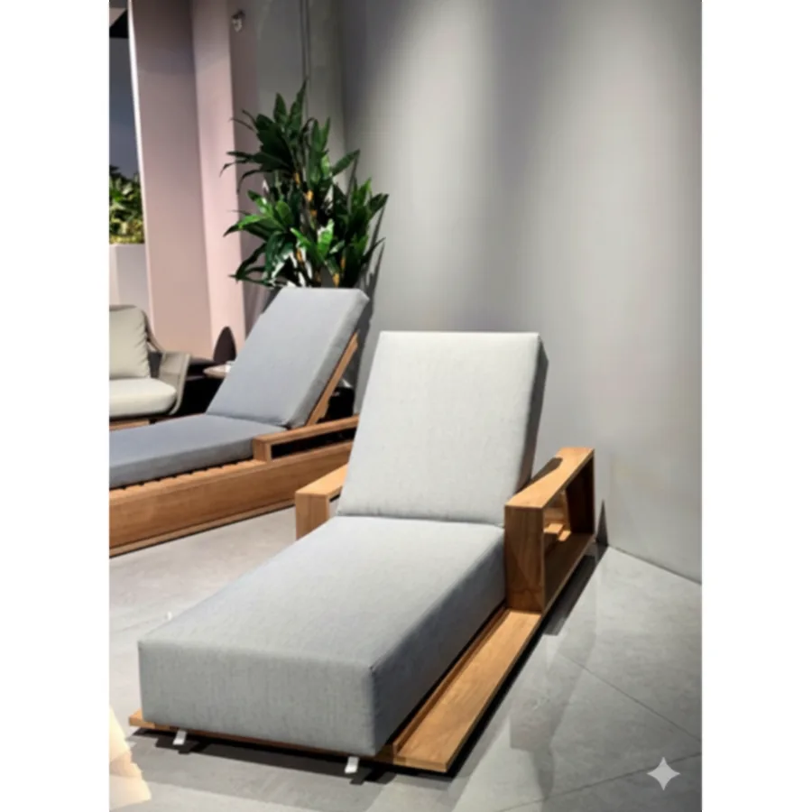 Furmeiz Burmese Teak Daybed with Thick Cushion
