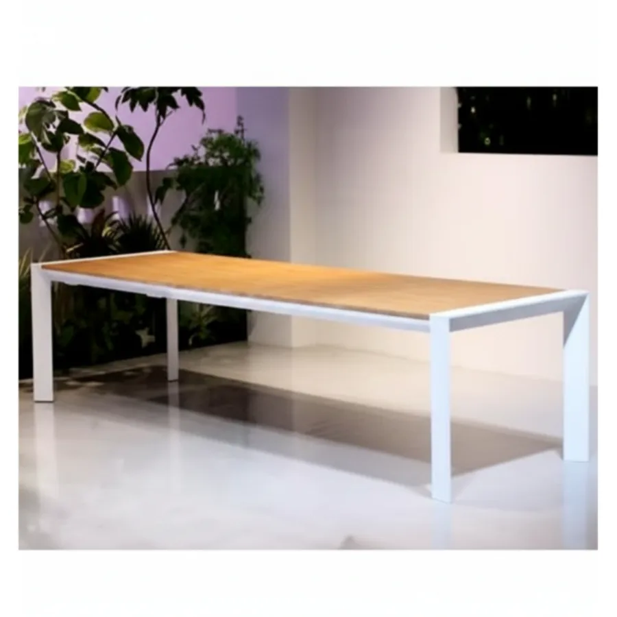 Furmeiz Extendable Outdoor Dining Table – South American Teak & Aluminum