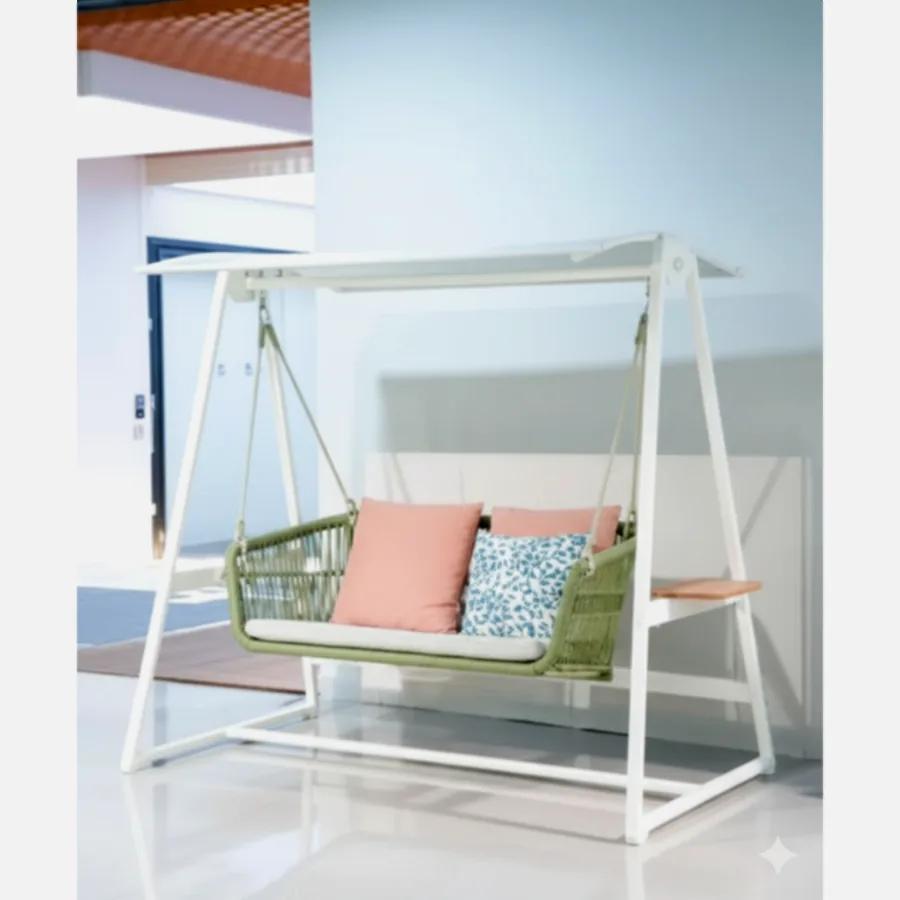 Furmeiz Double Outdoor Swing – Reinforced Aluminum Frame with Imported Fabric Canopy