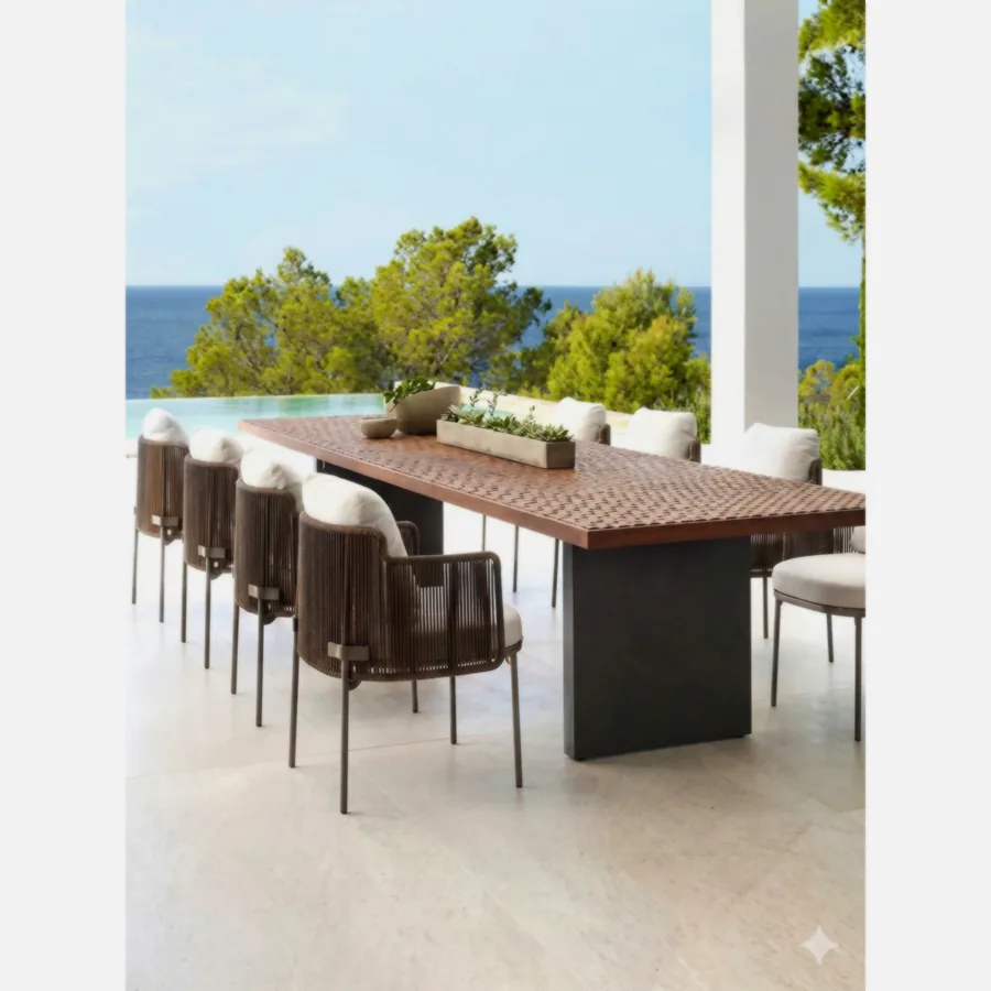 Furmeiz Outdoor Dining Chair with Aluminum Frame & Sunbrella Fabric
