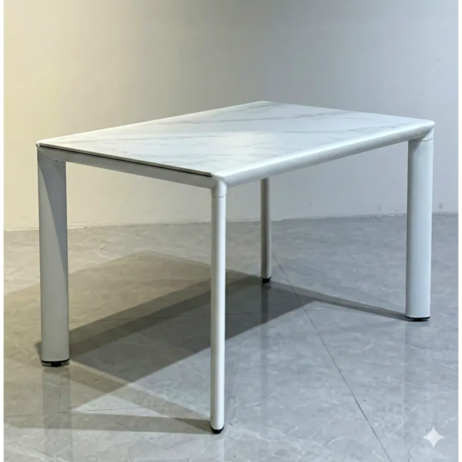Furmeiz Rectangular Outdoor Table 120cm – Snow Mountain White Top