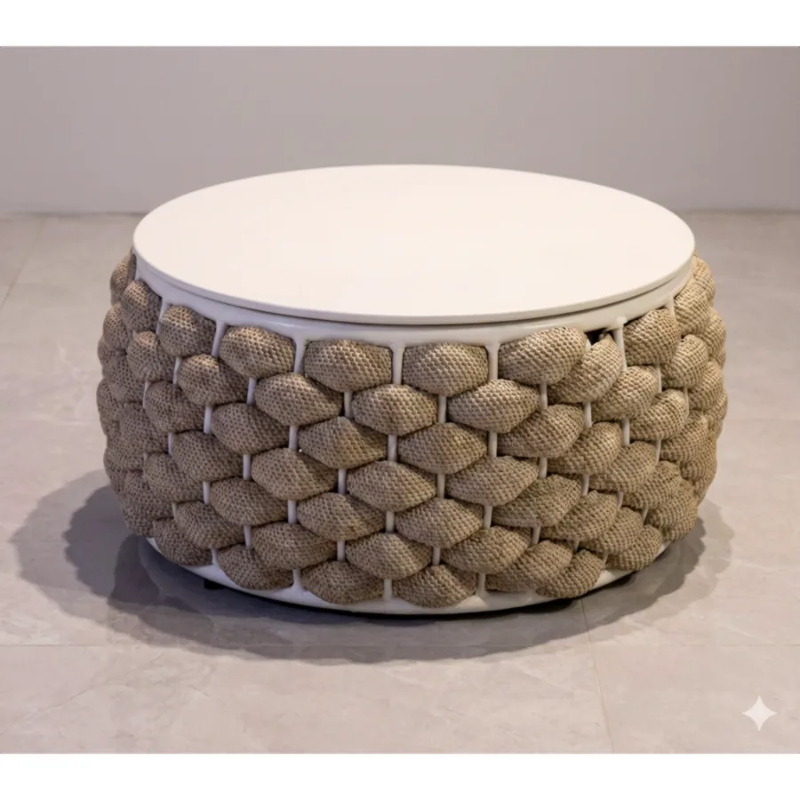 Bird Nest Outdoor Coffee Table – Snow Mountain White Sintered Stone Top