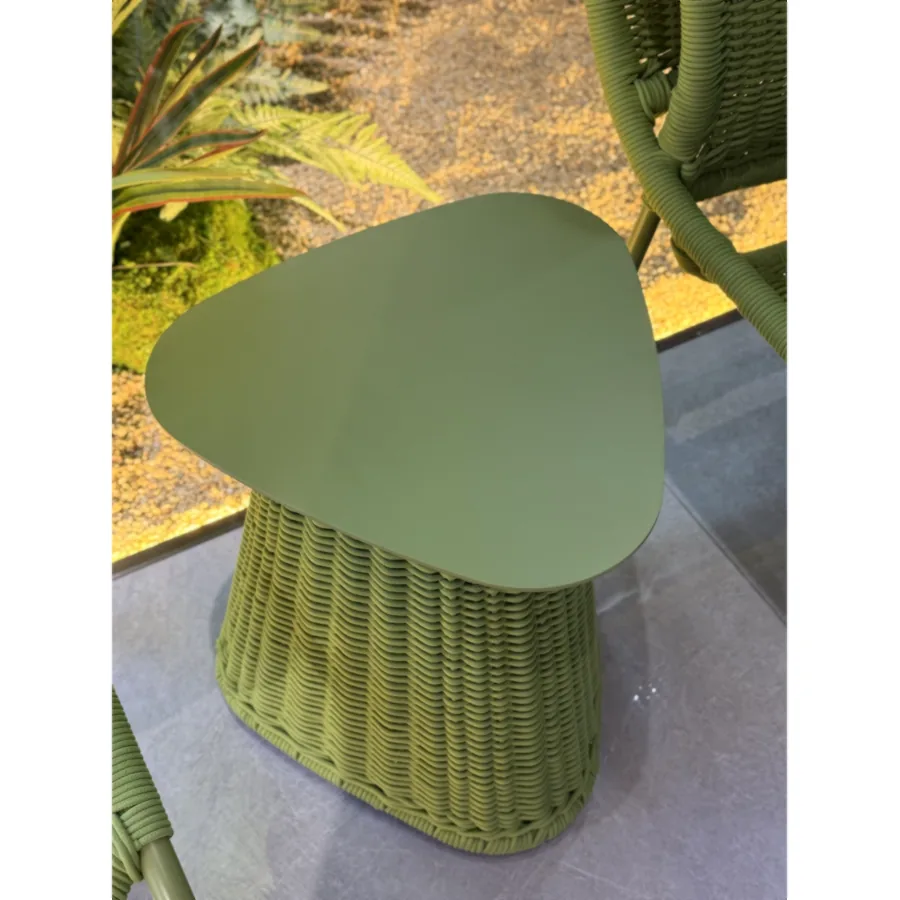 FURMEIZ Outdoor Coffee Table – Aluminum Alloy & Outdoor Rope