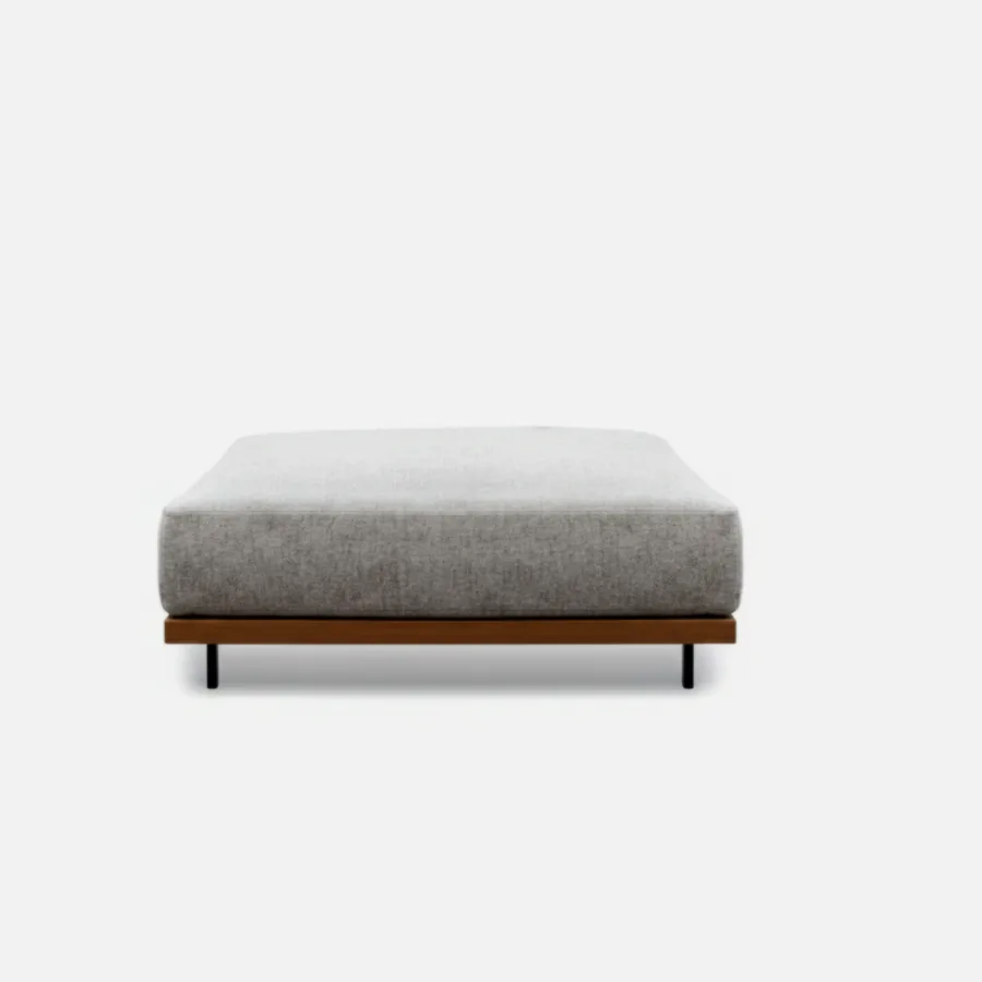 Furmeiz Outdoor Footstool – Teak Wood Frame & PE Rattan