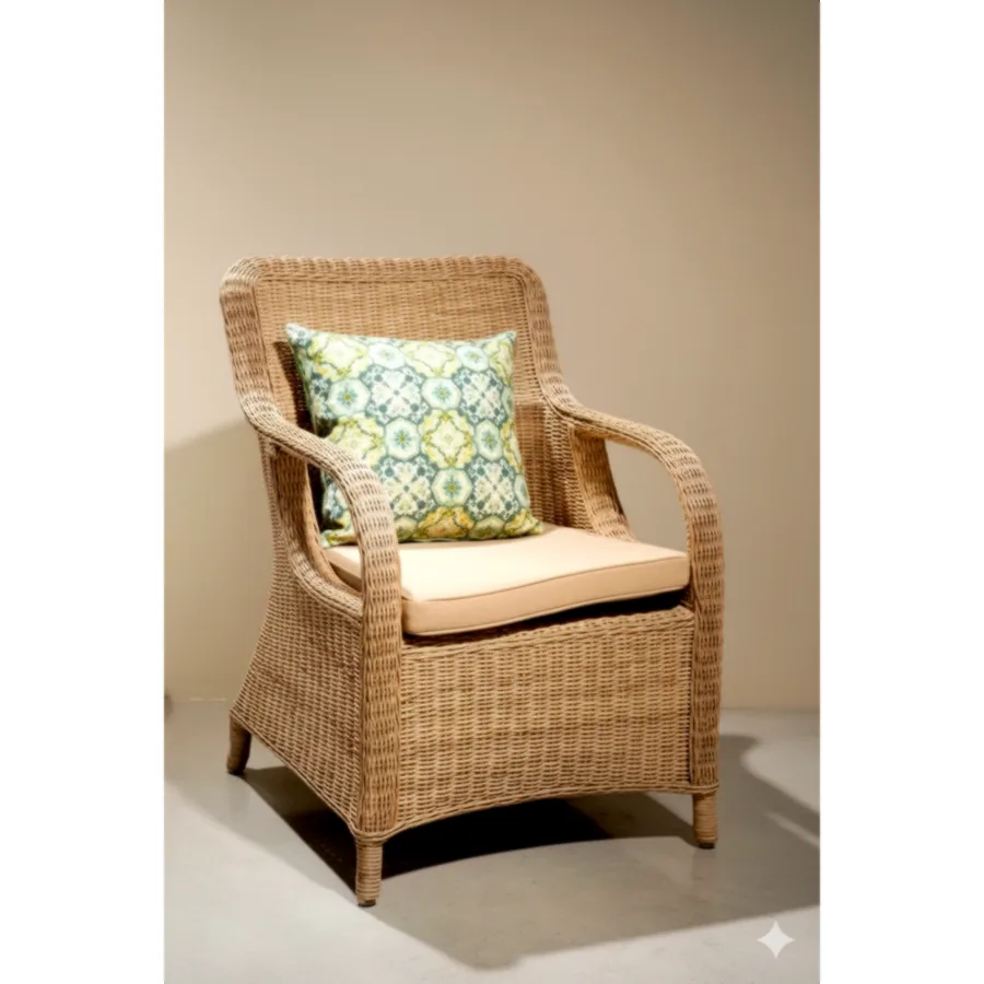 Furmeiz American-Style Outdoor Chair – Aluminum Frame with PE Woven Rattan