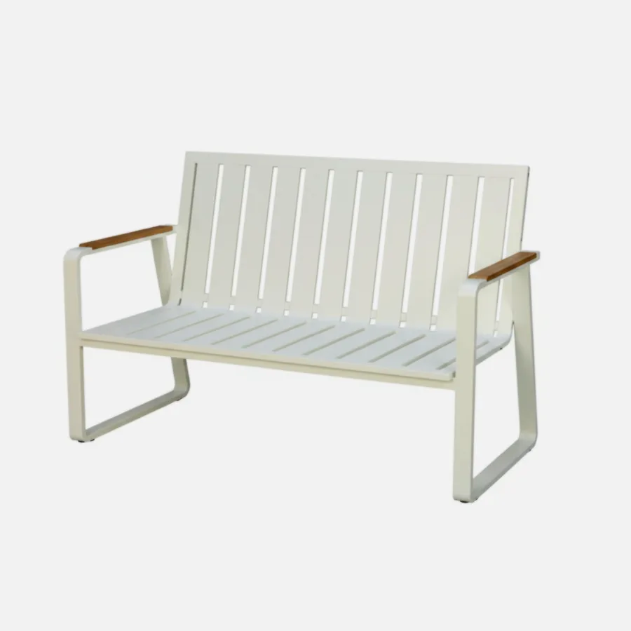 Furmeiz Outdoor Double Sofa – Contract Edition with Aluminum & Teak