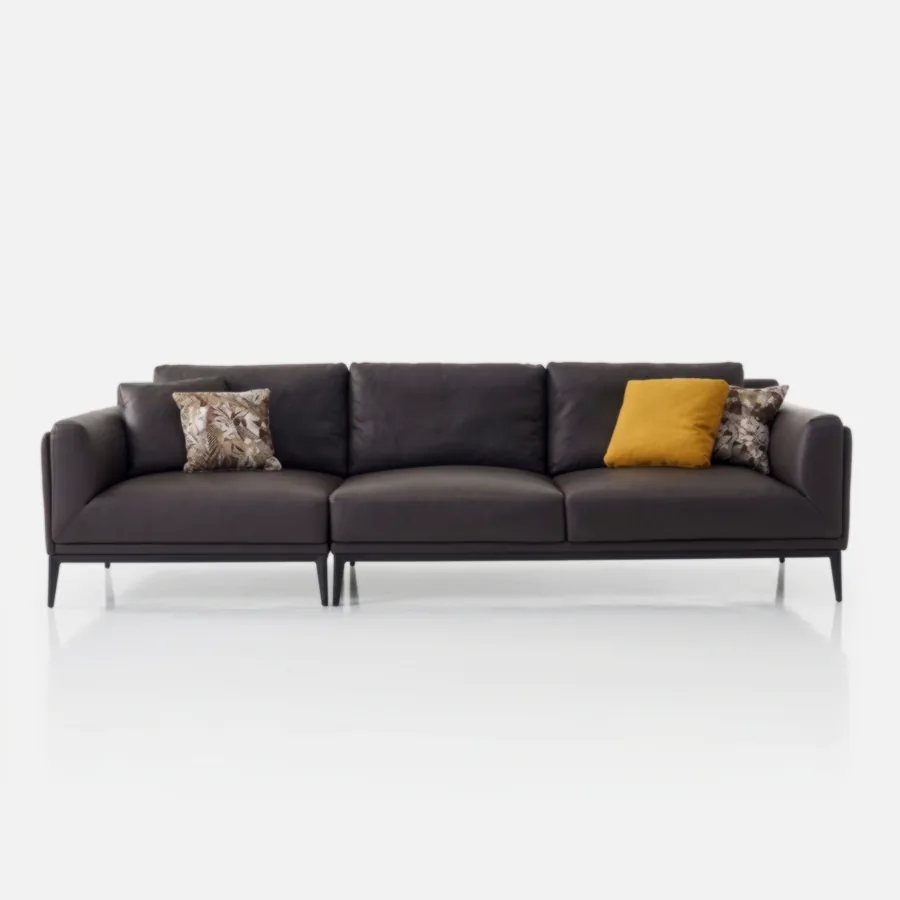 FURMEIZ Luxury Leather Sectional Sofa – Left 3 + Right 1 (2.6m / 2.8m / 3.0m)