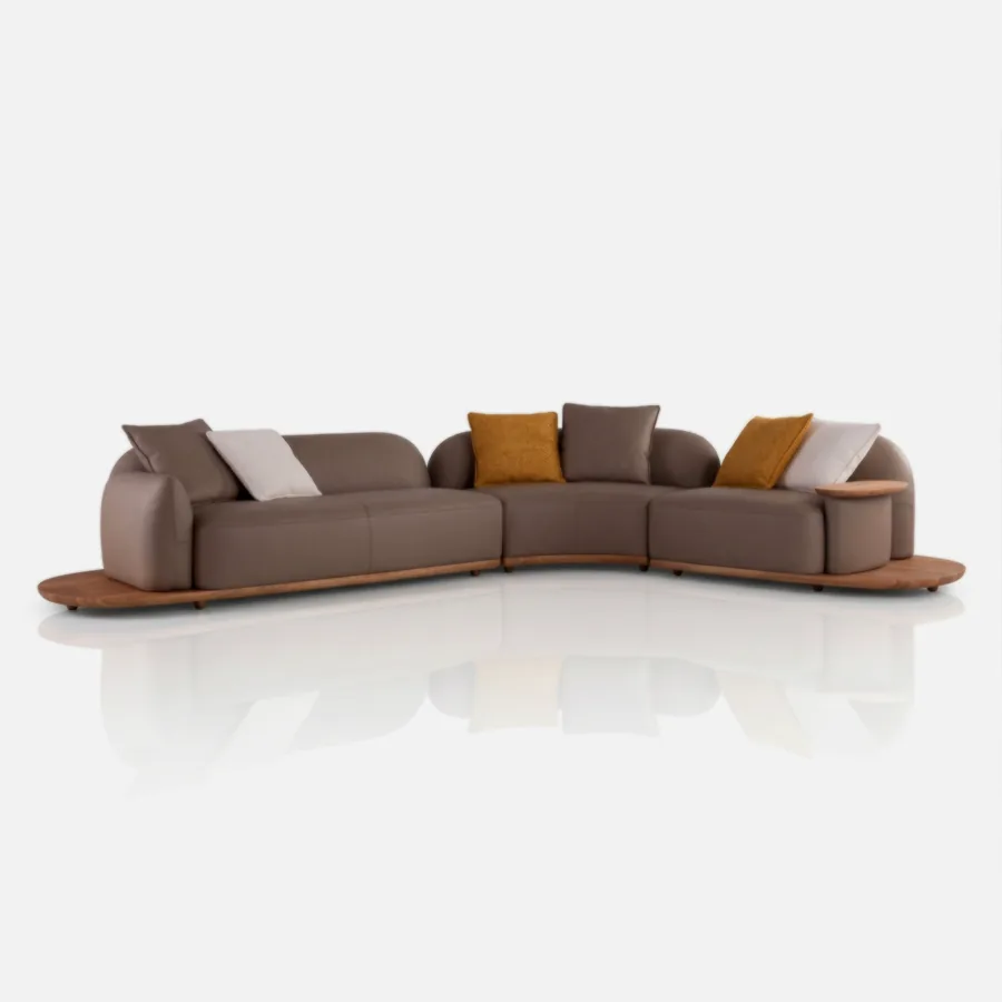 FURMEIZ Modular Corner Sofa with Turning Section Design