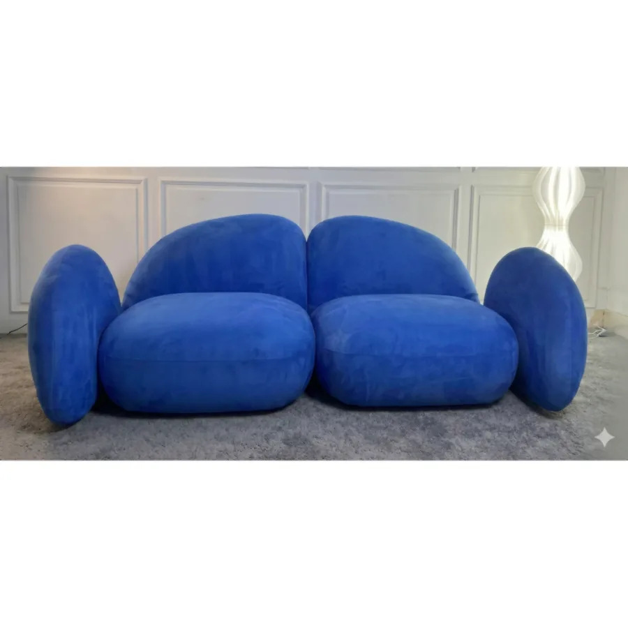 FURMEIZ “Stone” Two-Seater Sofa with Solid Wood Frame