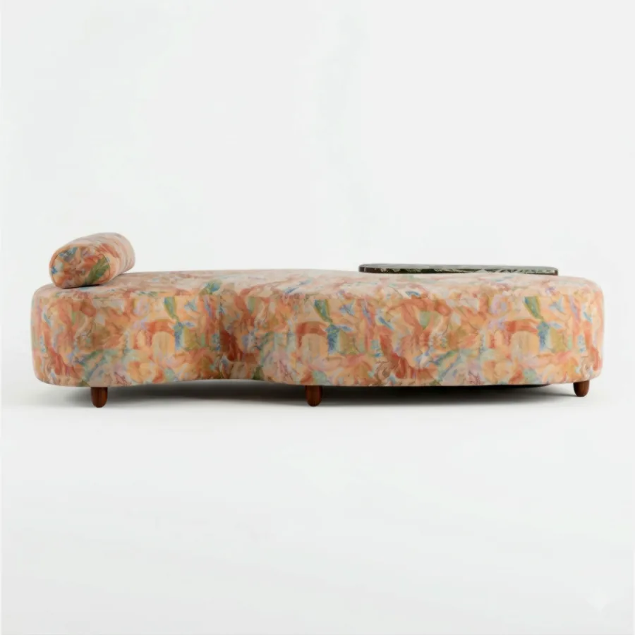 FURMEIZ Artistic Fabric Daybed Sofa with Single Arm Design