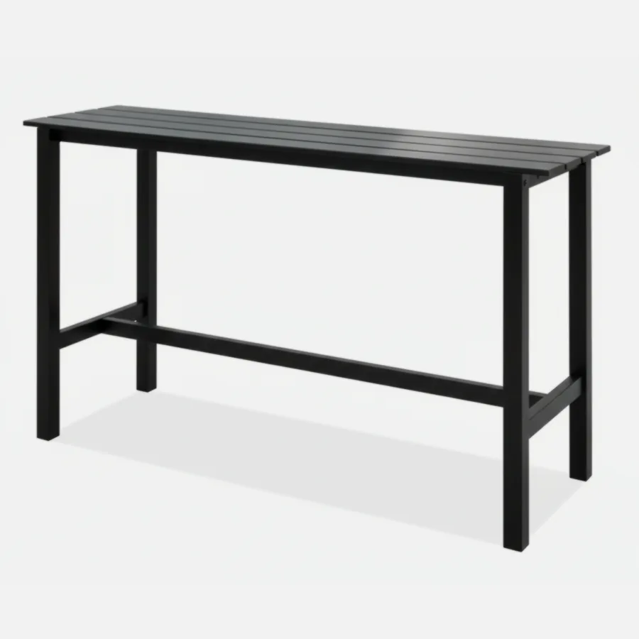 Furmeiz Outdoor Bar Table – Powder-Coated Aluminum Frame with Ceramic Glass Top