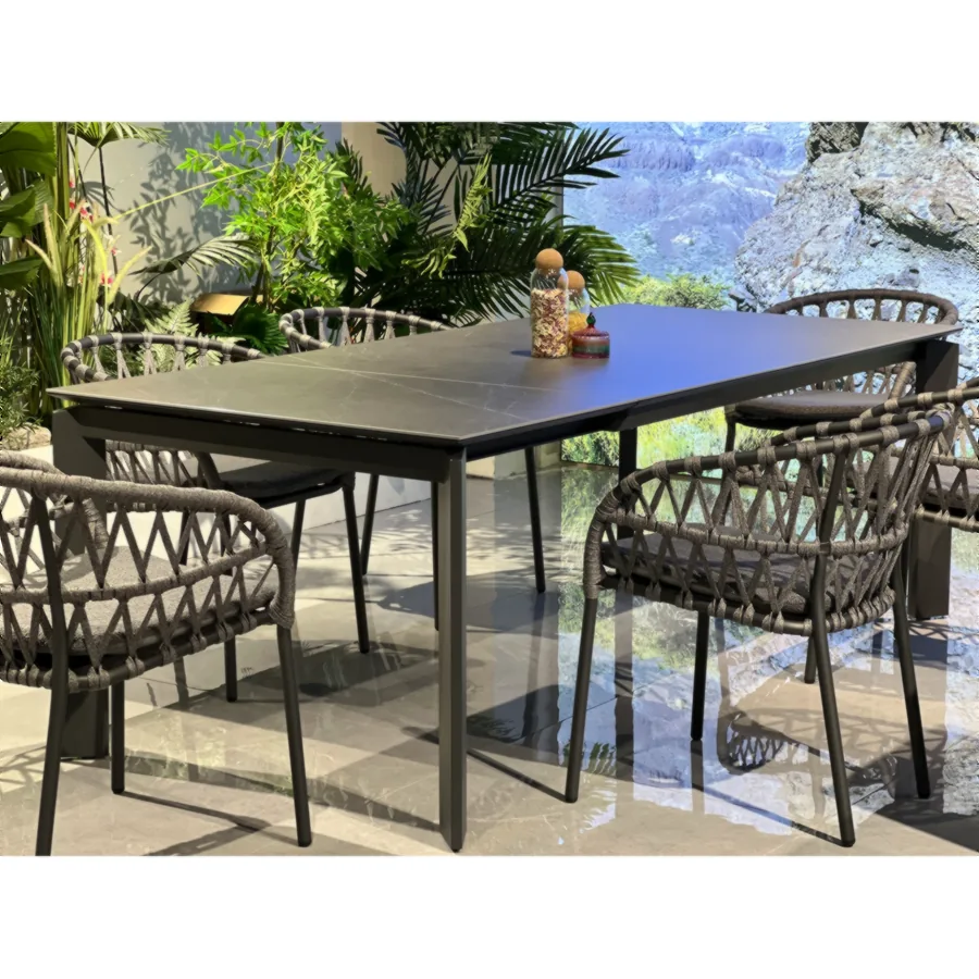 Furmeiz TAIWEN Extendable Outdoor Table – Armani Grey Sintered Stone
