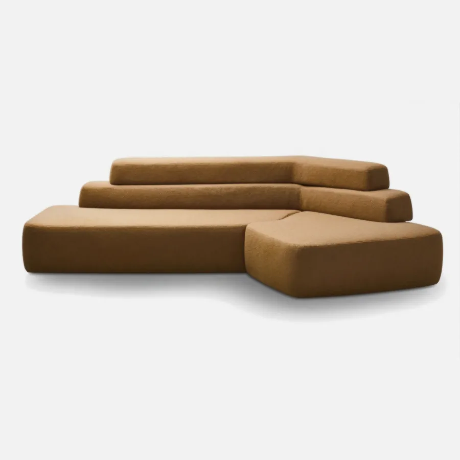 FURMEIZ Layered Platform Fabric Sofa
