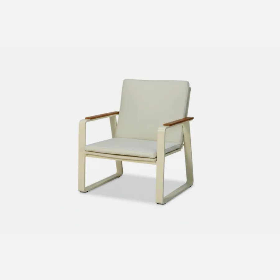Furmeiz Outdoor Single Sofa – Contract Edition with Aluminum & Teak