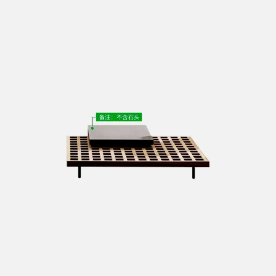 Furmeiz Square Outdoor Coffee Table – Teak Wood Frame (Without Volcanic Stone)