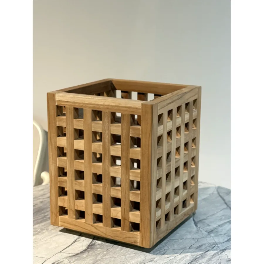 Outdoor Teak Wood Lantern – Square Design