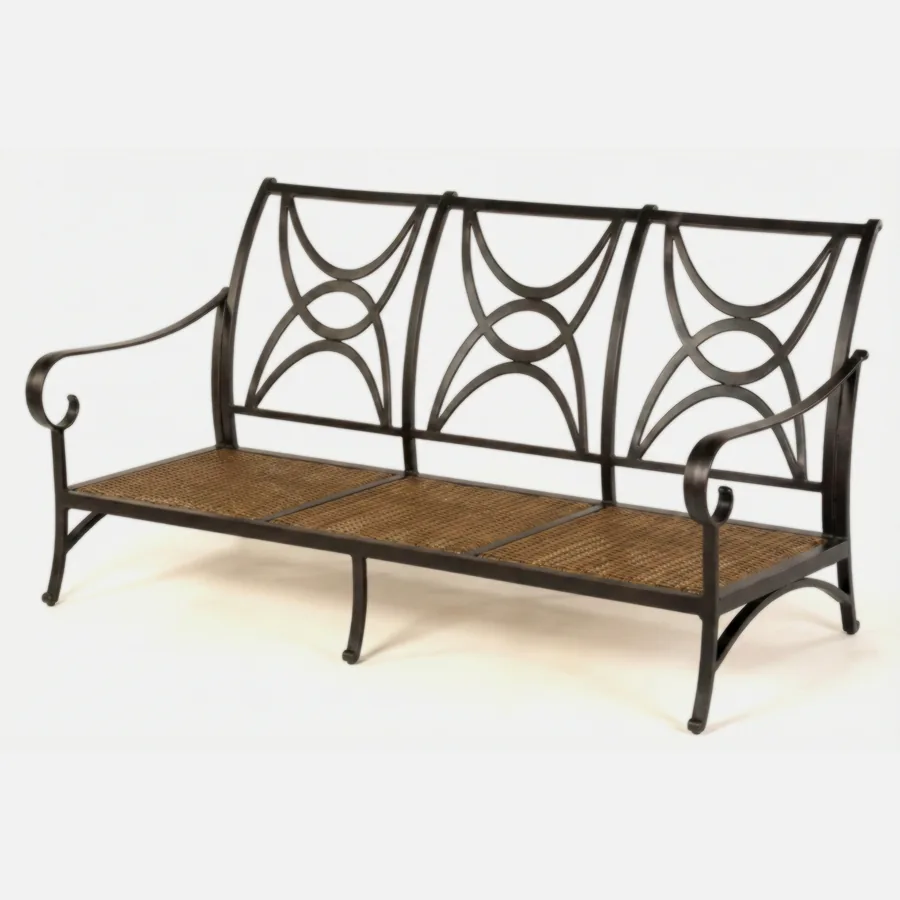 Furmeiz 3-Seater Fabric Sofa – Cast Aluminum Frame & Sunbrella Cushions