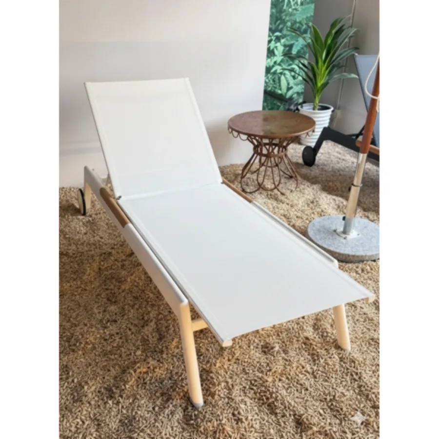 FURMEIZ Teak Outdoor Sun Lounger