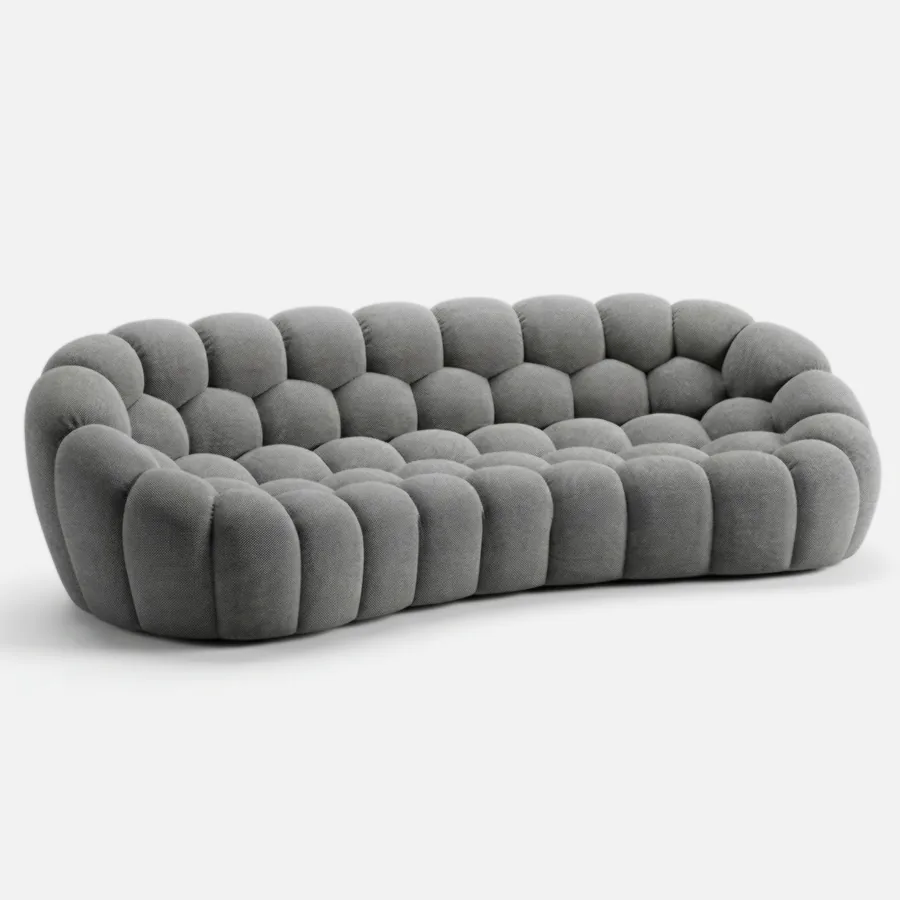 FURMEIZ Pleated Velvet Lounge Sofa