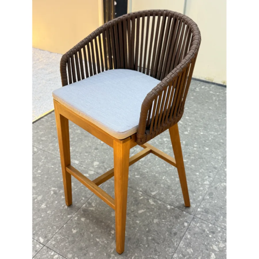FURMEIZ Teak Outdoor Bar Chair