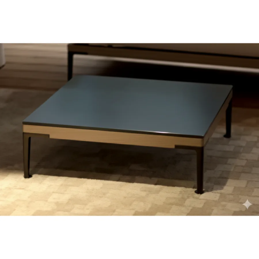 Furmeiz Coffee Table with Sintered Stone Top & Aluminum Frame