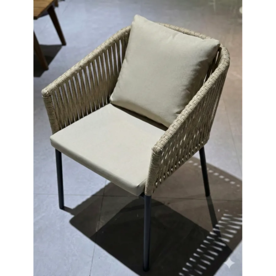 FURMEIZ Outdoor Dining Chair with Woven Rope