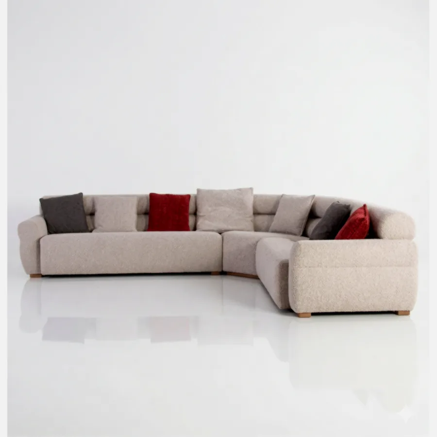 FURMEIZ Large Modular Corner Sofa with Turning Section Design