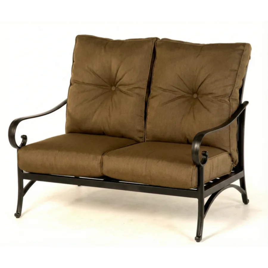 Furmeiz 2-Seater Fabric Sofa – Cast Aluminum Frame & Sunbrella Cushions