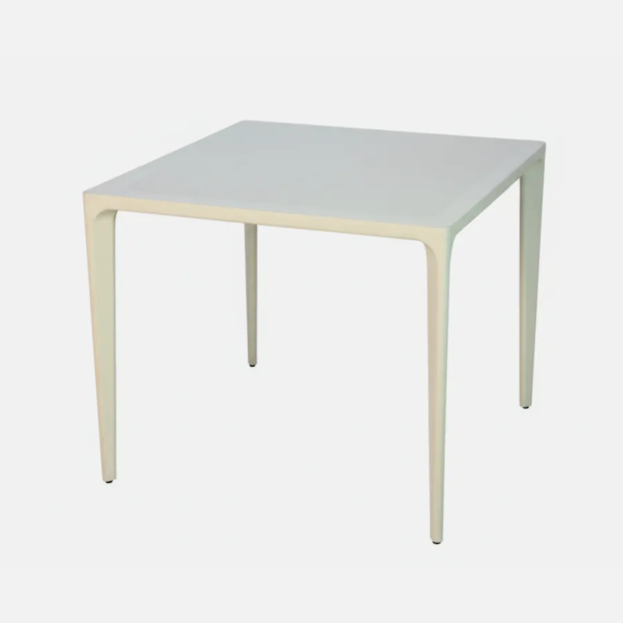 Furmeiz 35″ Square Sintered Stone Table – Cast Aluminum Frame